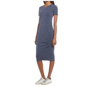NWOT TREASURE &BOND Blue Side Ruched Body-Con Dress (L)?